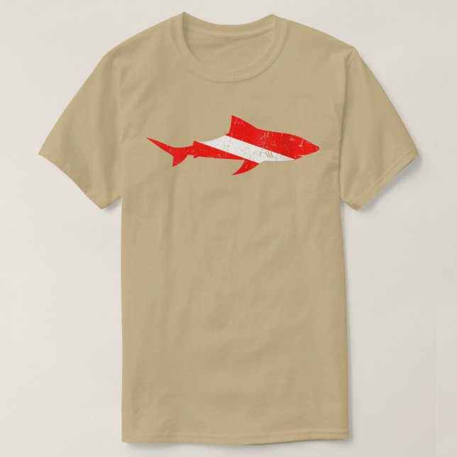 T-shirt Femme Requin Plongée Plongée Plongée Drapeau Vers  (Design devant)