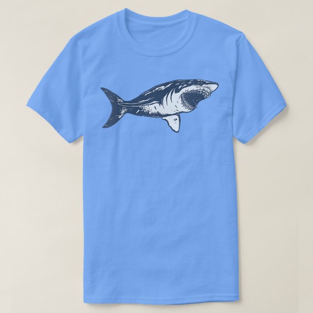 T-shirt Femme Requin Visage Grand requin blanc VNeck (Design devant)