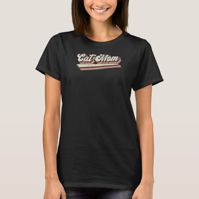 T-shirt Femme Retro Chat Dire & Meilleur Chat Maman Jamais (Devant)