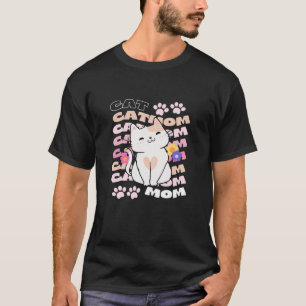 T-shirt Femme Retro Chat Maman Texte Super Cute Kitten Coe