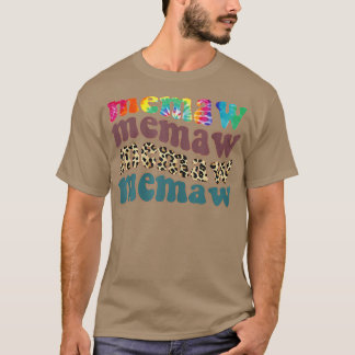 T-shirt Femme Retro Leopard Memaw Blessé Memaw Drôle