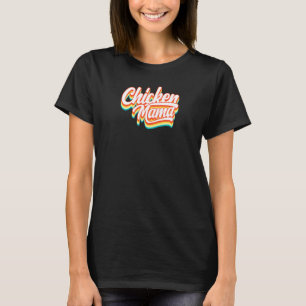 T-shirt Femme Retro Style Vintage Poulets Maman Filles Mam