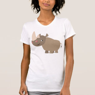 T-shirt femme Rhino Cartoon au calme