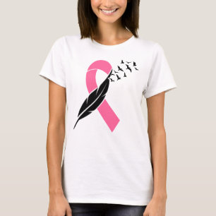 T-shirt Femme Ribbon, Plumes Et Oiseaux