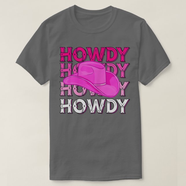 T-shirt Femme Rose Howgirl Cowgirl Western Pays Rodéo Aw (Design devant)