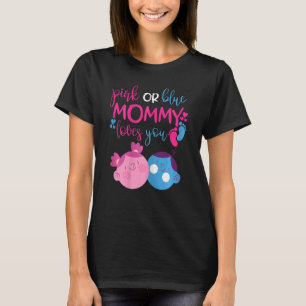 T-shirt Femme Rose Ou Bleu Maman Aime Votre Bébé Genre Re