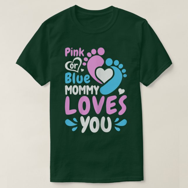 T-shirt Femme Rose ou Bleu Maman t'aime - Maman à être (Design devant)
