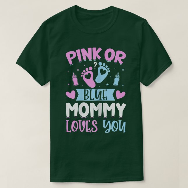 T-shirt Femme Rose ou Bleu Maman t'aime - Maman à être (Design devant)