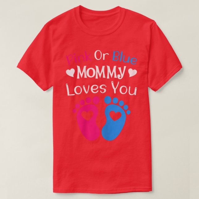 T-shirt Femme Rose ou Bleu Maman t'aime - Maman à être (Design devant)