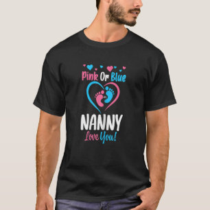 T-shirt Femme Rose Ou Bleu Nanny Vous Aime Révéler Le Sexe