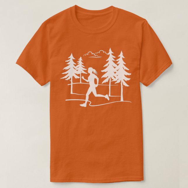 T-shirt Femme Runner jogger forêt course cross-country cad (Design devant)