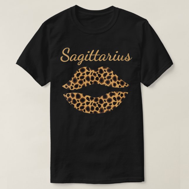 T-shirt Femme Sagittarius Lèvres léopard Reine Zodiac Nais (Design devant)