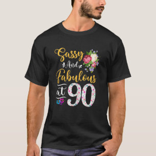 T-shirt Femme Sassy & Fabuleux Floral À 90 Ans 90t