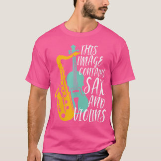 T-shirt Femme Sax Et Violons Drôle Lecteur Saxophone Orch
