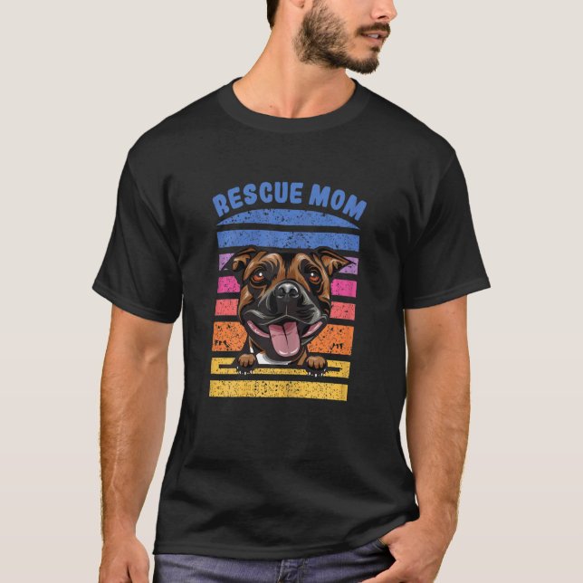 T-shirt Femme Secourir Maman Staffordshire Bull Terrier Ch (Devant)