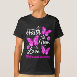 T-shirt Femme Sensibilisation au cancer du sein Faith Hope