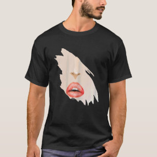 T-shirt Femme Sensuelle Fille Rouge lèvres Kiss mignonne