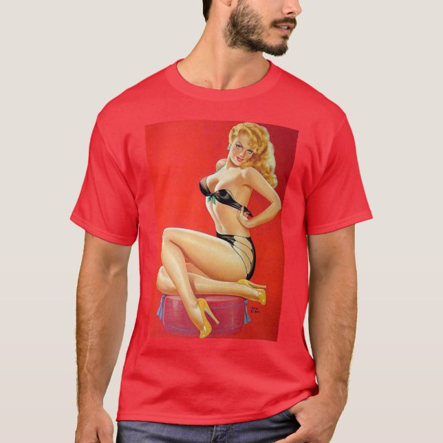 T-shirt Femme sexy dans la lingerie noire (Devant)