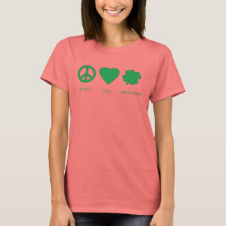 T-shirt femme shamrock amour paix