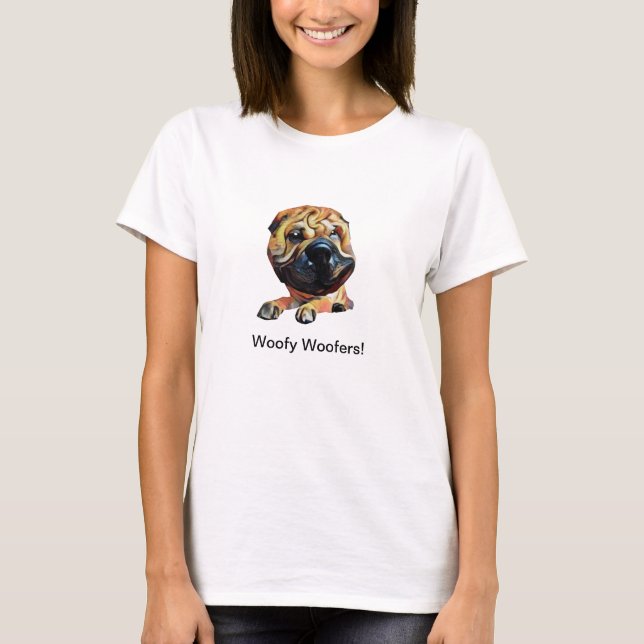 T-shirt femme Shar Pei Chien Funny (Devant)