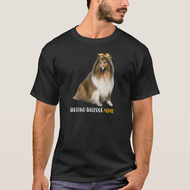 T-shirt Femme Shetland Sheepdog Mama Shetland Shee (Devant)