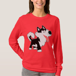 T-shirt Femme Sibérienne Husky Cartoon