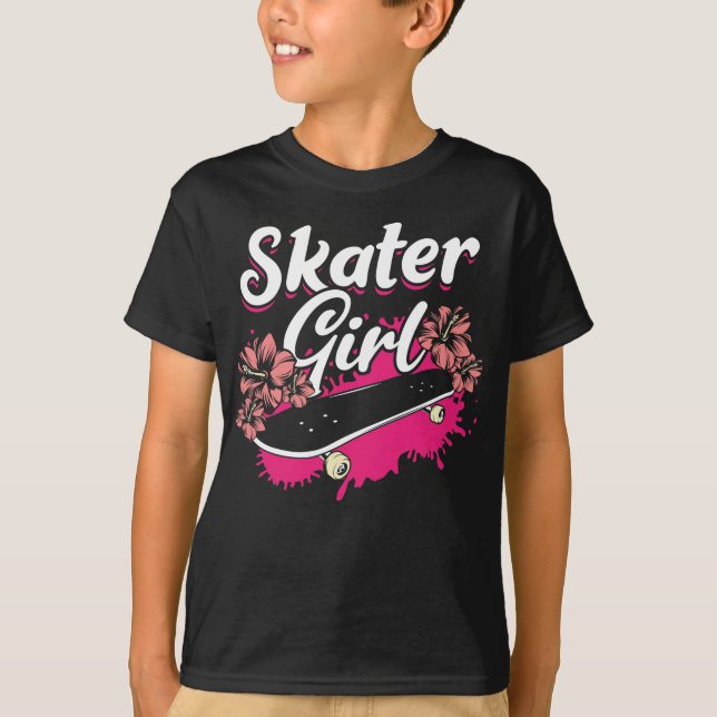 T-shirt Femme Skateboard Love Skater Girl (Devant)