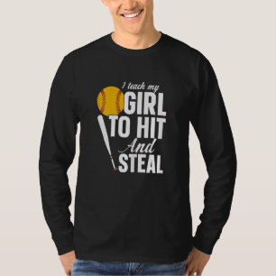 T-shirt Femme Softball Mama J'Apprends À Ma Fille À Frappe