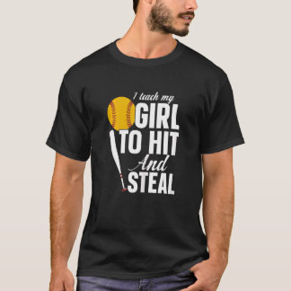 T-shirt Femme Softball Mama J'Apprends À Ma Fille À Frappe