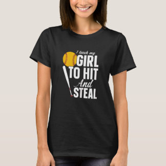 T-shirt Femme Softball Mama J'Apprends À Ma Fille À Frappe
