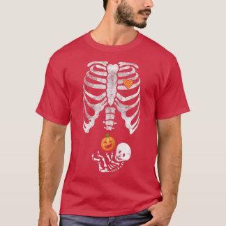 T-shirt Femme Squelette Baby Pregnant Xray Rib Cage pour F