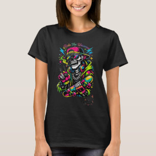 T-shirt Femme squelette de skater Ride The Universe en cot