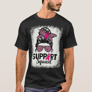 T-shirt Femme Support Squad Messy Bun Pink Bleached Leopa
