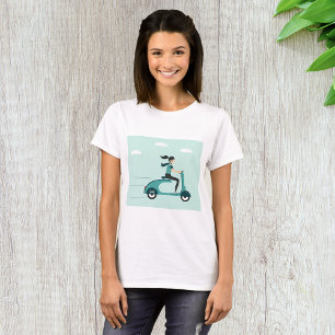T-shirt Femme Sur Un Scooter