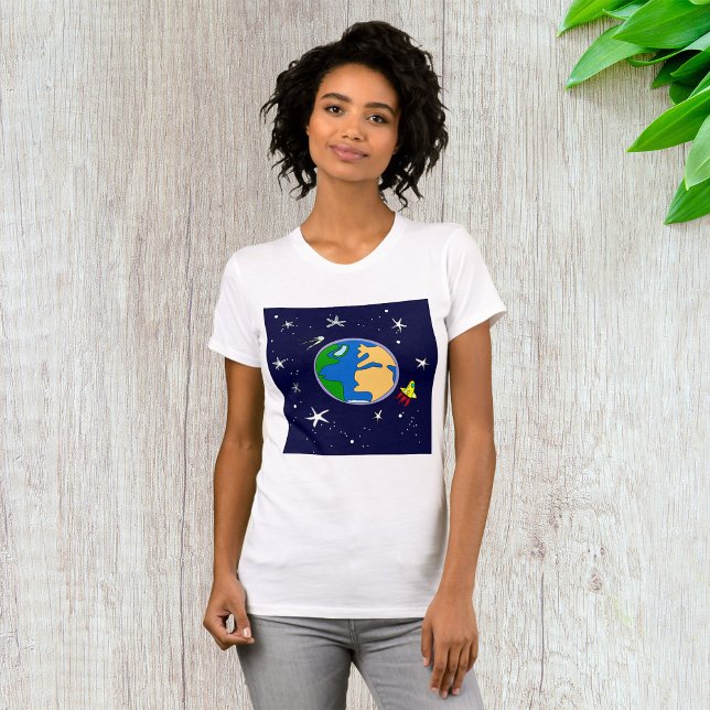 T-shirt Femme Terre Et Satellite (Créateur téléchargé)