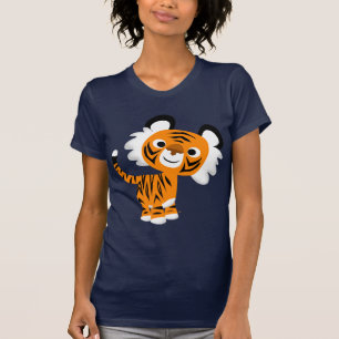 T-shirt femme tigre pour caricatures curieux