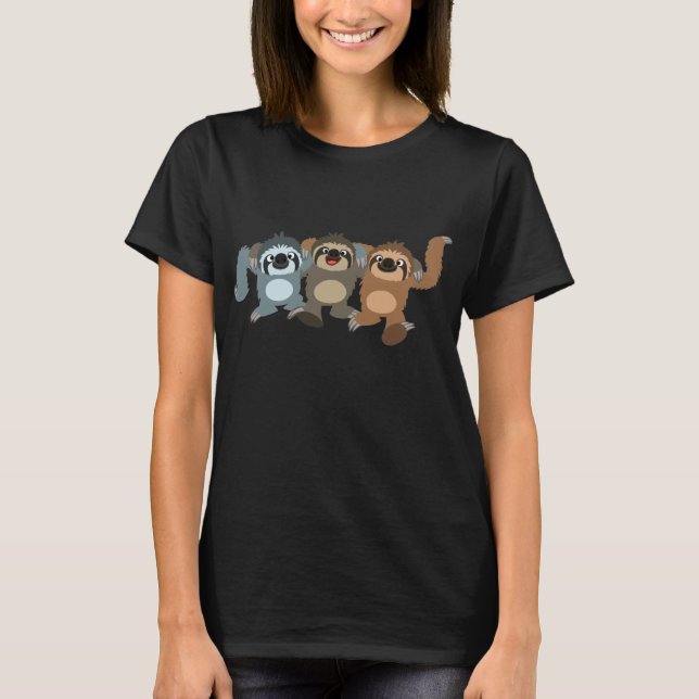 T-shirt femme trois mignonnes fentes de dessin (Devant)