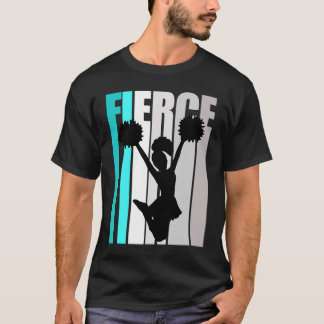 T-shirt Femme Turquoise Fierce Cheerleader Anniversaire Co