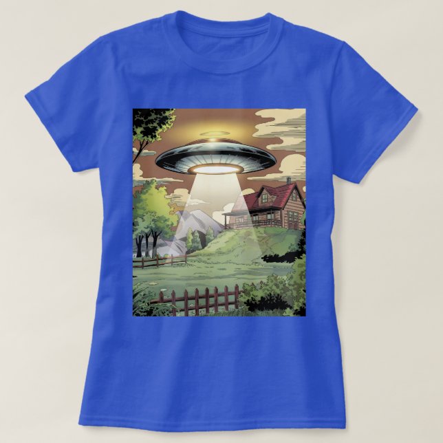 T-shirt femme UFO Bleu Comic (Design devant)