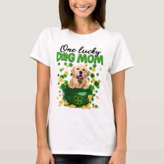 T-shirt Femme Un Chien Lucky Mama Golden Retriever Maman