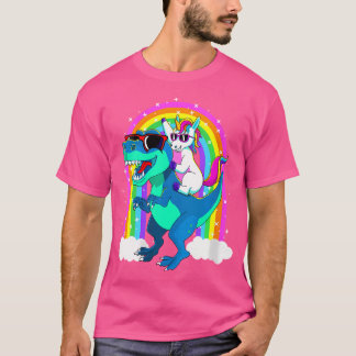 T-shirt Femme Unicorn équitation Trex Dinosaur Cadeaux fil