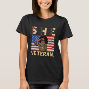 T-shirt Femme vétéran de l'armée africaine américaine