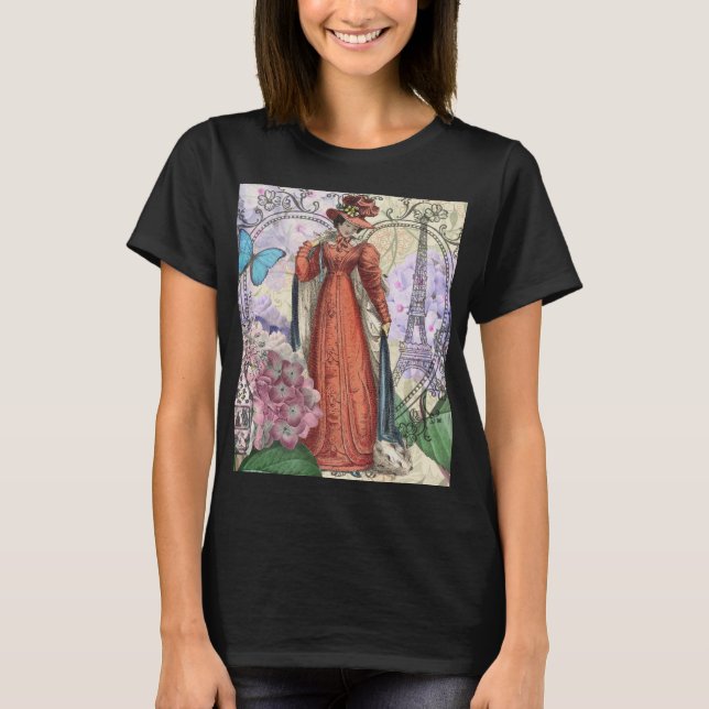 T-shirt Femme victorienne à la mode rouge colorée (Devant)