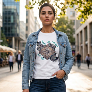 T-shirt Femme Vie Liberté   Tapis Persan Vert