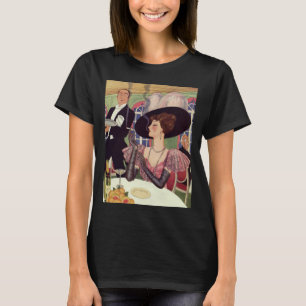 T-shirt Femme Vintage fumant une cigarette buvant du champ