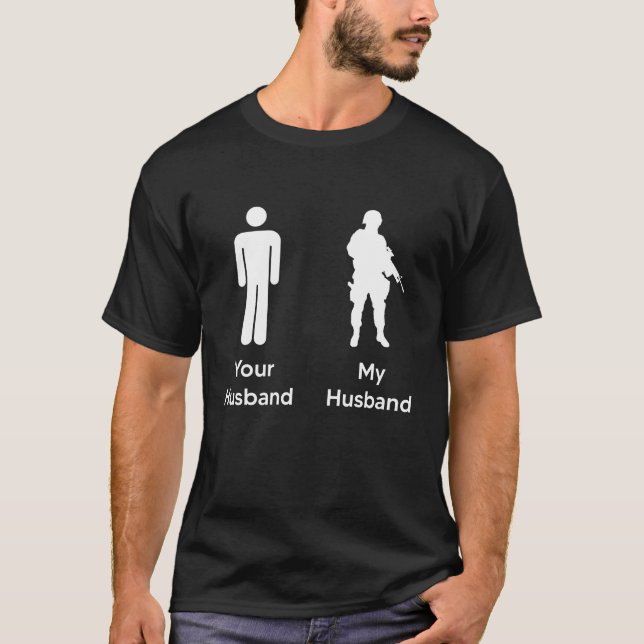 T-shirt Femme Votre Mari vs Mon Mari Femme De L'Armée  (Devant)