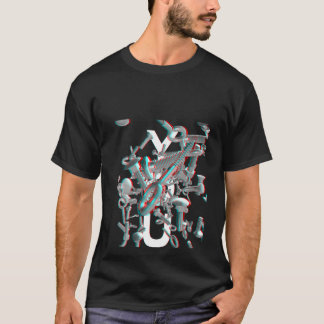 T-shirt Femme Vous Vis Stéréo Rouge Cyan Drôle Handyman Co