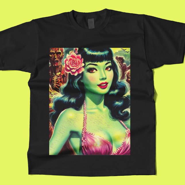 T-shirt Femme Zombie rétro (Créateur téléchargé)