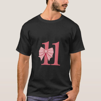 T-shirt Femmes 11e anniversaire fille rose coquette Bow 11