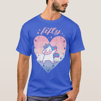 T-shirt Femmes 50 ans mignonne Unicorn Anniversaire fille 